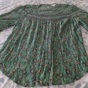 J. Jill Rayon Paisley Wide Sleeve Women's Blouse xL